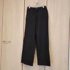 極美品UNIQLO リネンブレンドリラックスストレートパンツ　Mサイズ　ブラック