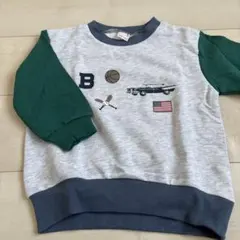 未使用⭐️petit main トレーナー グレー/グリーン