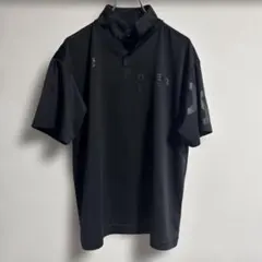 DESCENTE ポロシャツ ブラック ロゴプリント