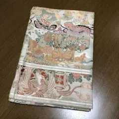 アンティーク　総刺繍　リバーシブル　着物　帯　933