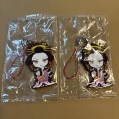 鬼滅の刃 堕姫 ラバーマスコット 2点セット ラバーストラップ カプセルトイ