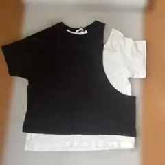 JEANASIS レイヤード Tシャツ 半袖 ブラック/ホワイト