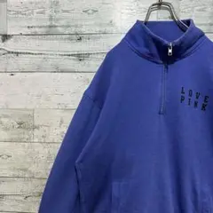 【最高カラー】ワンポイントロゴ レトロ USA輸入 スウェット ハーフジップ
