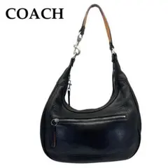 極美品 COACH ショルダーバッグ ワンショルダー ハーフムーン レザー 黒