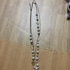 フェイクパール ロングネックレス　2連