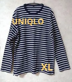 美品☆【UNIQLO】クルーネック ボーダー長袖カットソー* XL