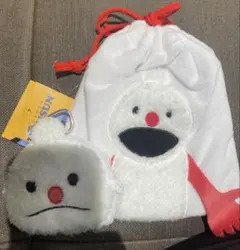 パペットスンスン ノンノン ダイカットポーチ ふわふわ巾着 サンキューマート