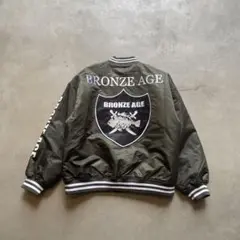 美品 BRONZE AGE パイレーツ ロゴ 中綿 スタジャン L グリーン