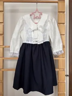 キャサリンコテージ　フォーマルワンピース 白・ネイビー　女の子　110cm