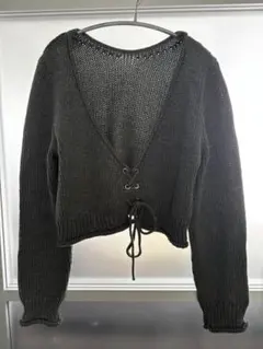 ZARA グレー Vネック ショート丈ニット