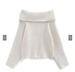 GRL オフショルダーラメニットトップス an1516 アイボリー