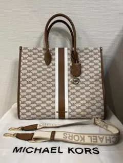 マイケルコース ミレラ 2wayショルダーバッグ ブラウン シグネチャー レザー