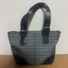 美品COACH シグネチャー ハンドバッグ　ブラック