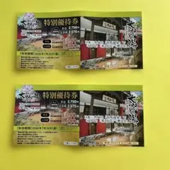 【有馬温泉】　太閤の湯　優待券2枚　有効期限2026年7月31日　【匿名配送】