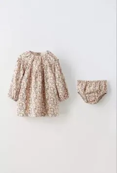 ZARA フリル　フラワー　ワンピース
