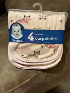 Gerber バープクロス 4枚セット ピンクヒョウ柄