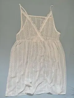 ホワイト　キャミワンピース レースディテール