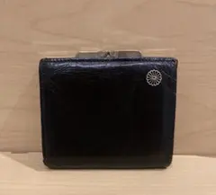 橘*花様 皇居　二つ折り財布 がま口 黒色　ブラック 菊の御門