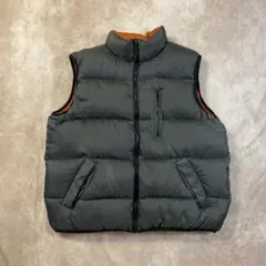 90s OLD NAVY ダウンベスト オリーブ/オレンジ リバーシブル