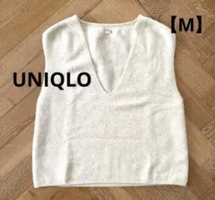 UNIQLO 3DスフレヤーンVネックベスト OFF WHITE