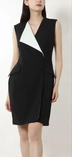 ☆美品☆l'aube blanc/ローブブラン・ラウンドカットジレ・ブラック