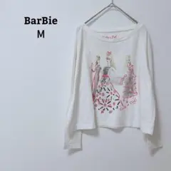 バービー　カットソー　ロンT　プリント　綿混　薄手　長袖　カジュアル　М