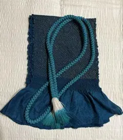 neoneo様専用　ピーコックブルー 振袖用 帯締め　絞り帯揚げ 2点金彩加工