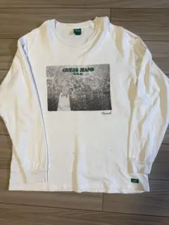 GUESS JEANS ホワイトロングスリーブカットソー