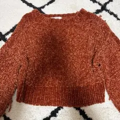 LOWRYS FARM オレンジ クロップドセーター