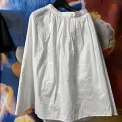 ホワイト コットン フレアスカート