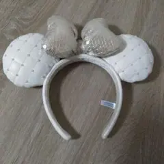 キルティング　ディズニー　カチューシャ　ミニー　白　ホワイト