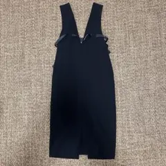 クロシェ　ブラック　ノースリーブ　ジャンパースカート