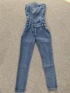 【美品】デニムオーバーオール チューブトップ　S
