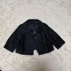 ライル＆スコット 黒ドット柄ショート丈ジャケット 襟取り外し可能2WAY