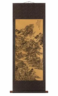 陆俨少 山水 中国画 掛け軸 水墨画 和室 玄関 茶室 壁掛け 美術品 王鉴层峦浮翠图 中国画 掛け軸 水墨画 和室 玄関 茶室 壁掛け 美術品