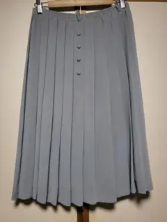 グレー プリーツスカート ボタン付き ヴィンテージ