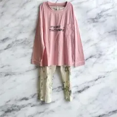 新品未使用‼️部屋着　ルームウェア　パジャマ　花柄　L ピンク　上下セット　春夏