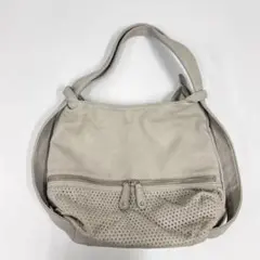 MK MICHEL KLEIN グレー パンチング ショルダーバッグ