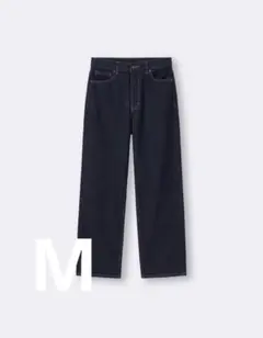 ジーユー　ハイライズストレートジーンズ　ネイビー　M 股下66㎝　ミシン仕上げ