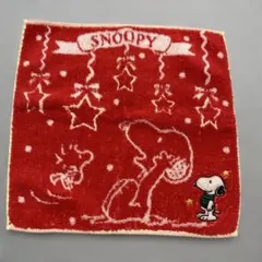 SNOOPY スヌーピー ミニタオル ハンカチ レッド