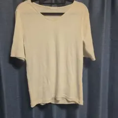 ikka リブ Vネック 半袖 Tシャツ ホワイト Lのサムネイル