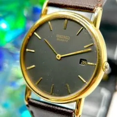 稼働品　SEIKO セイコー　メンズ　腕時計　ブラック文字盤　クォーツ　アナログ