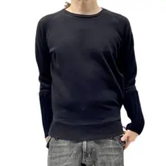 中古 DIESEL 袖ニット切り替え 肩ワッペン ジャストフィット トレーナー