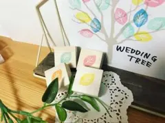 結婚式　ウェディングツリー　ウェルカムボード　葉っぱスタンプ　芳名帳　拇印