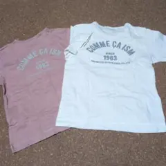 COMME CA ISM Tシャツ 2枚セット ホワイト ピンク120cmのサムネイル