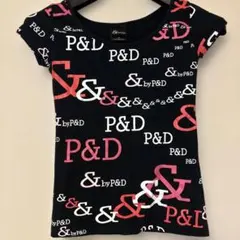 &byP&D ロゴ総柄 半袖Tシャツ38 y2k 平成ギャル　ピチT チビTのサムネイル