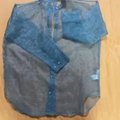 JEANASIS シアーバンドカラーシャツ(ブルー)