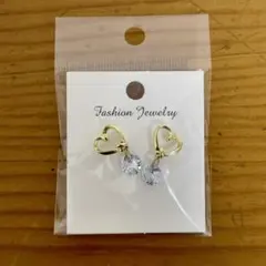 【新品】オープンハート ビジュー ピアス ゴールド 華やか 揺れる 大人可愛い