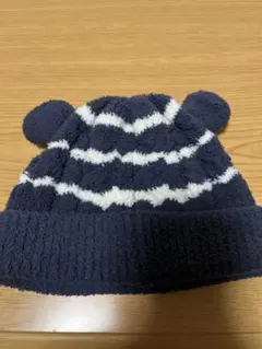 ジェラートピケ　耳付き帽子