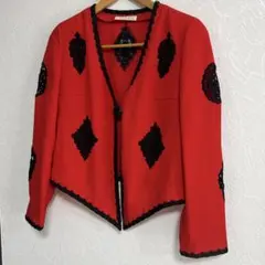 未使用品【伊太利屋】イタリヤ　総柄　派手　ノーカラー　ジャケット 中古・古着通販】伊太利屋 (イタリヤ) 総柄ジップジャケット